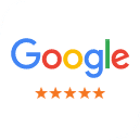 Google logo with five-star rating, indicating positive customer reviews for Cielo Dental & Orthodontics.